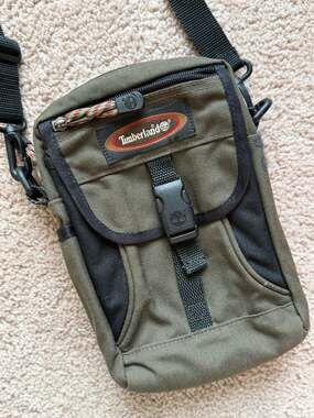 Vintage Timberland Twin Mountain Olive Canvas Mini Crossbody Bag